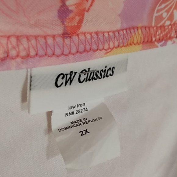 CW Classics 2X Swim Tank Top Floral ButterflyPrint - Picture 3 of 7